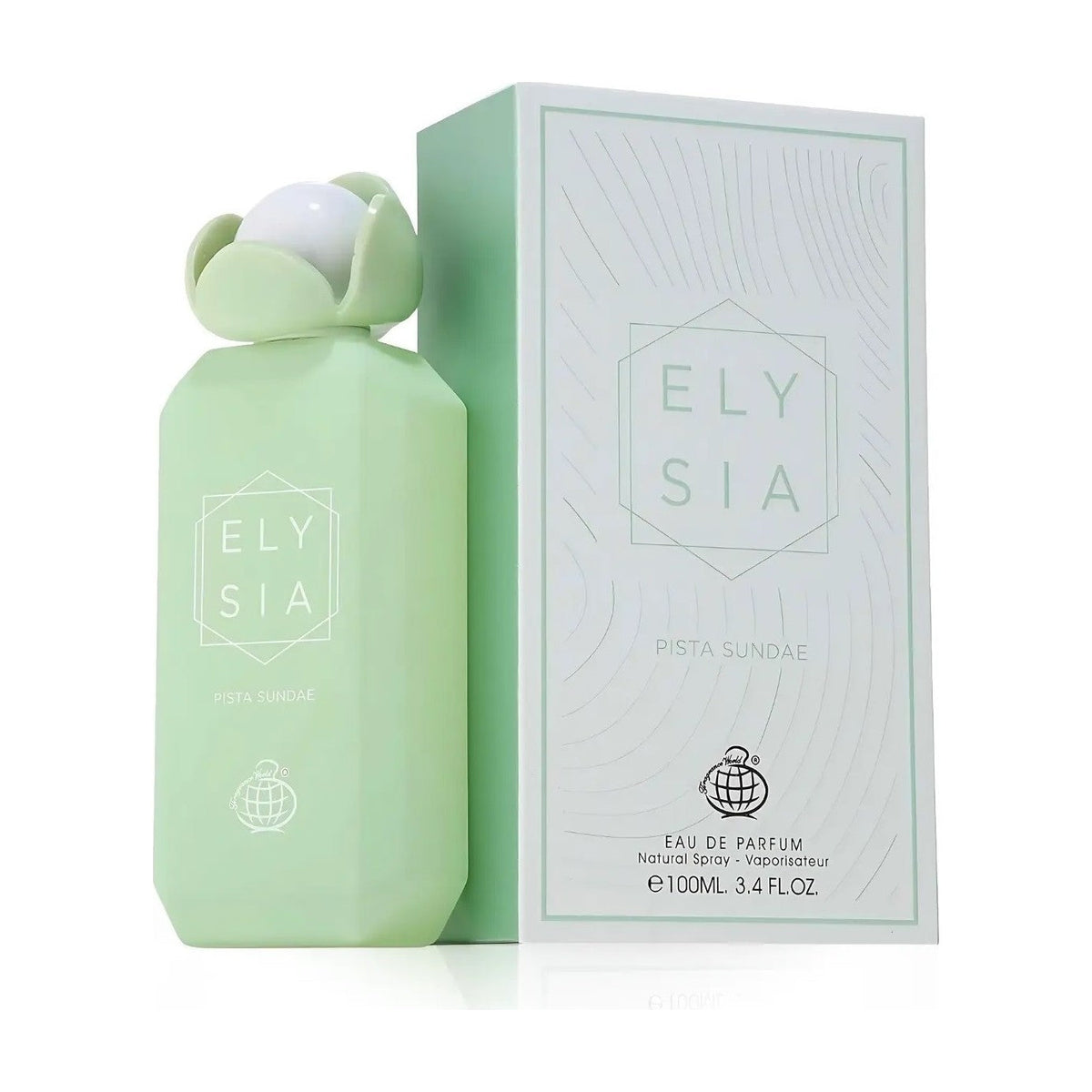 Fragrance World Elysia Pista Sundae — flacon et boîte