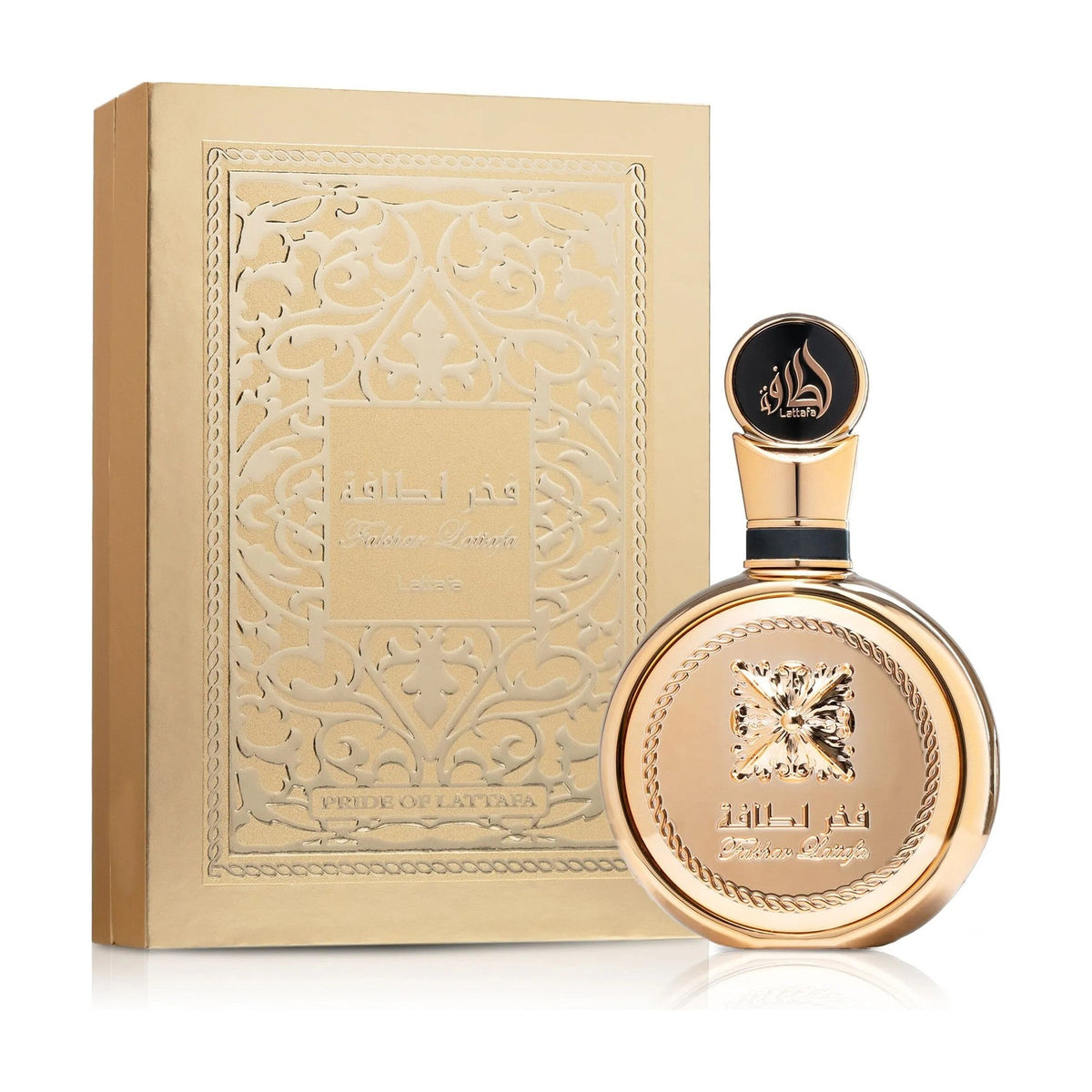 Lattafa Fakhar Gold flacon et boîte