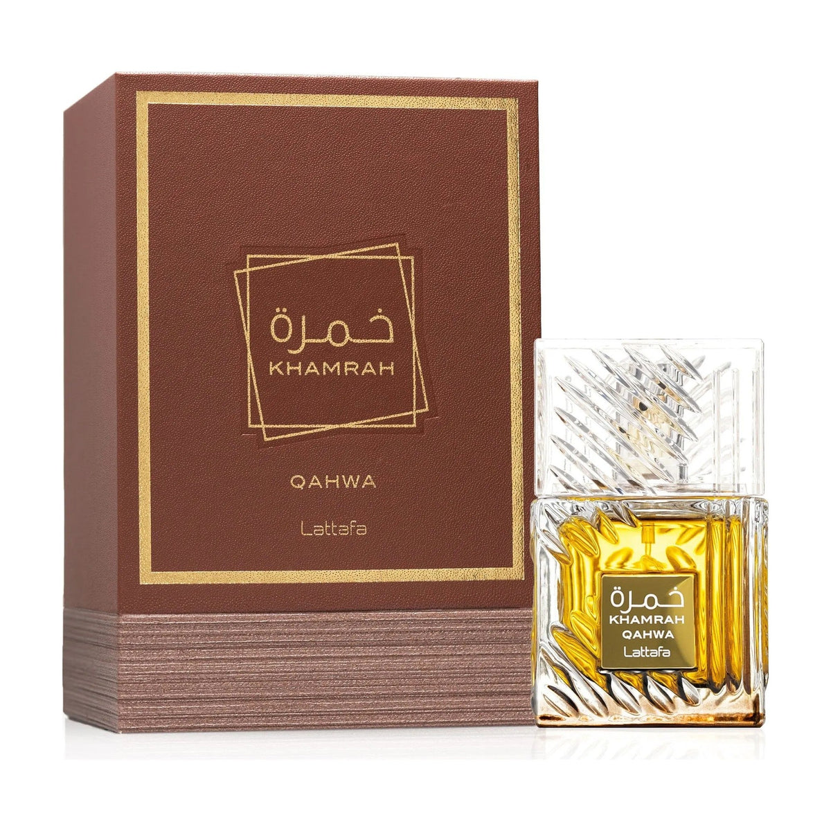 Lattafa Khamrah Qahwa flacon et boîte