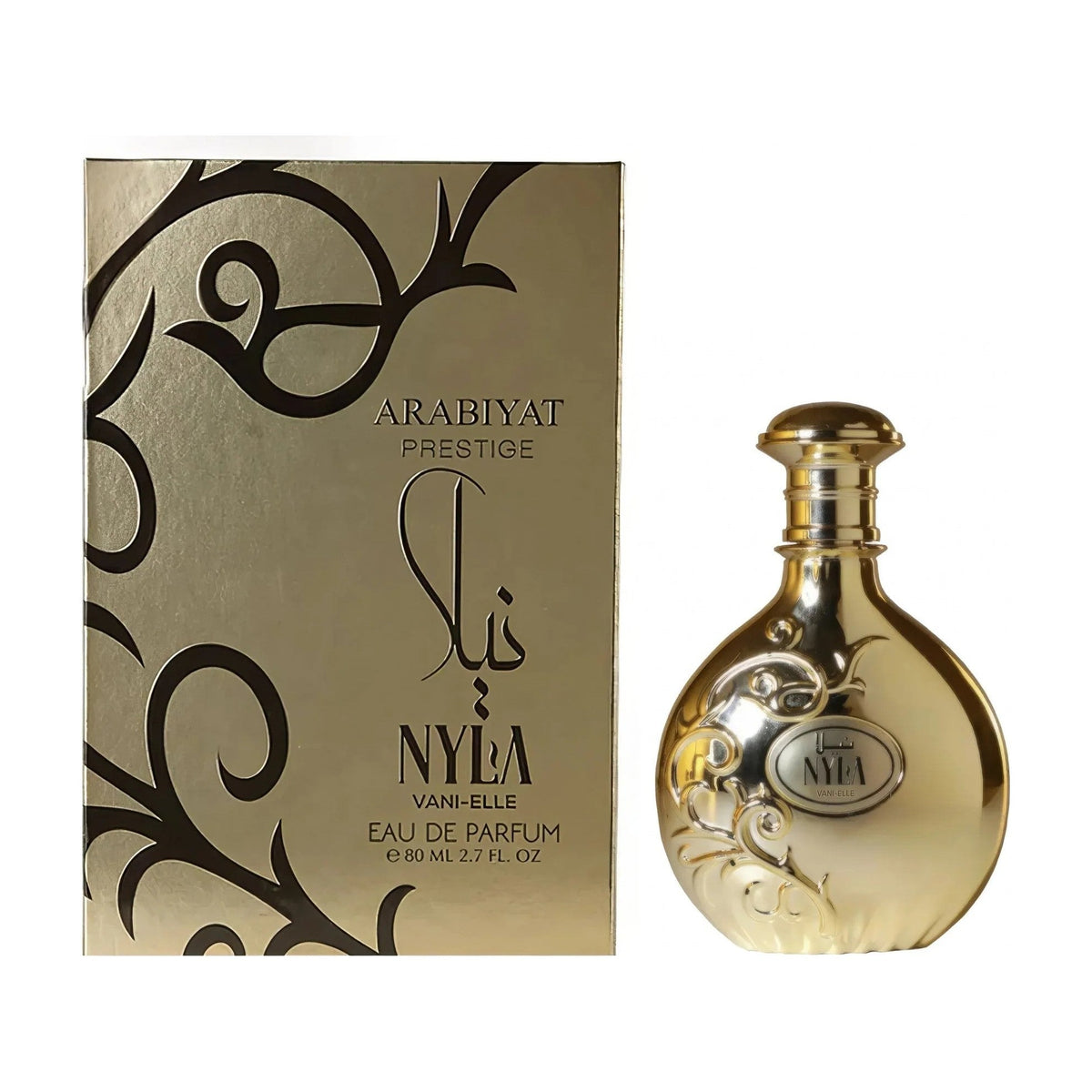 Arabiyat Prestige Nyla Vani-elle — Eau de Parfum 80 ml — flacon et boîte
