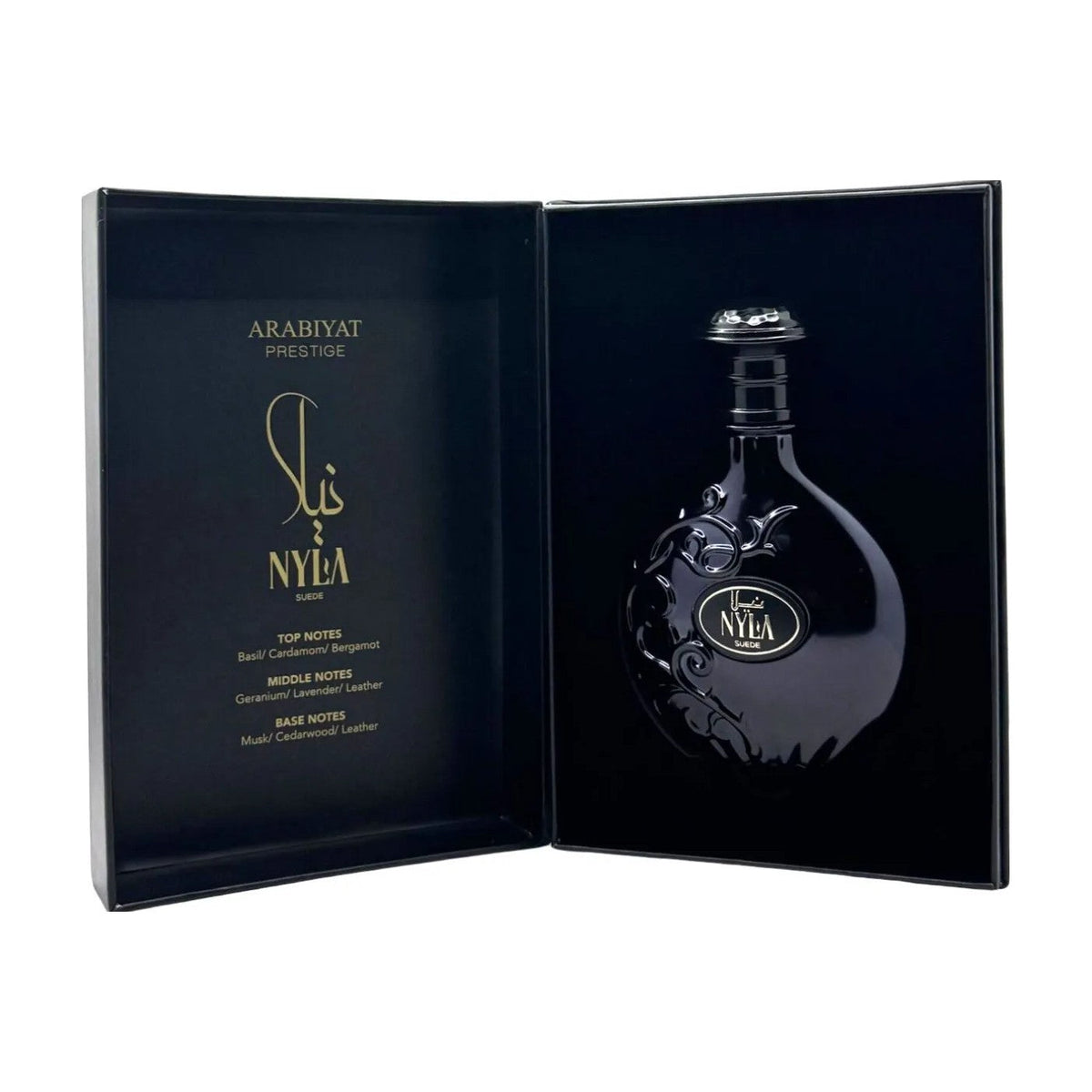 Arabiyat Prestige Nyla Suede — Eau de Parfum 80 ml — flacon et boîte