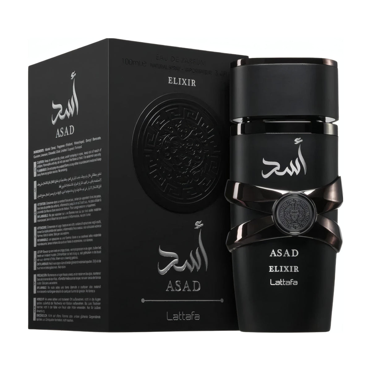 Lattafa Asad Elixir flacon et boîte