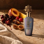 Khadlaj Nuha Vanilla Pearl, mise en scène fruits rouges et fruits mûrs