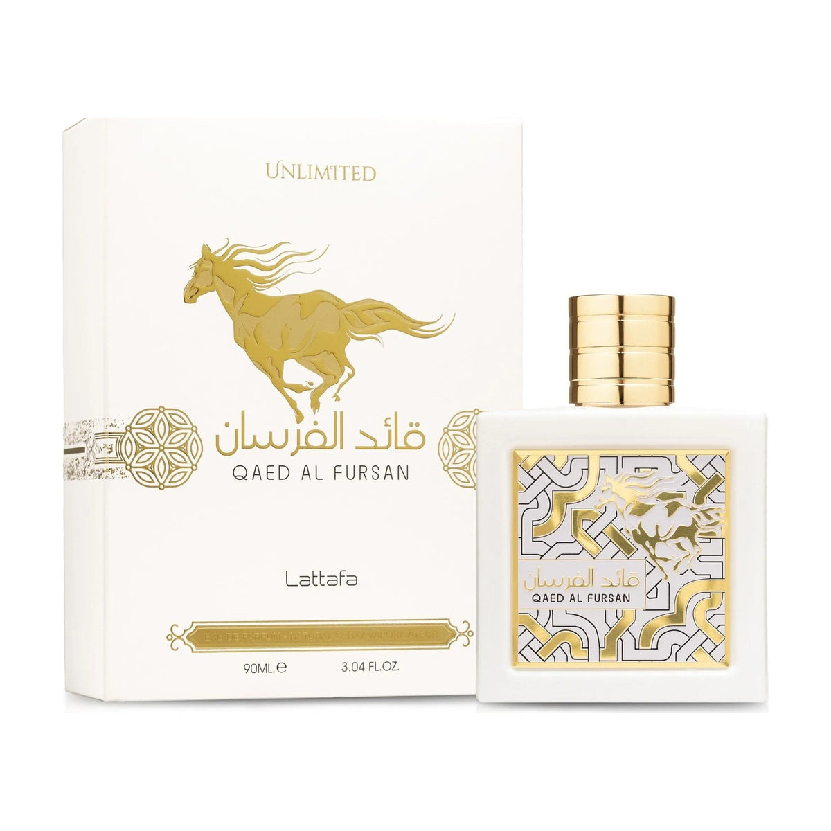 Lattafa Qaed Al Fursan Unlimited flacon et boîte
