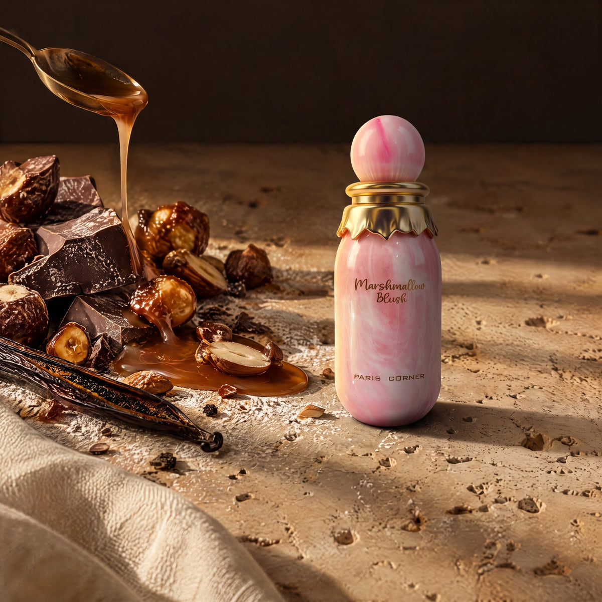 Paris Corner Marshmallow Blush, mise en scène gourmand praliné et sucré