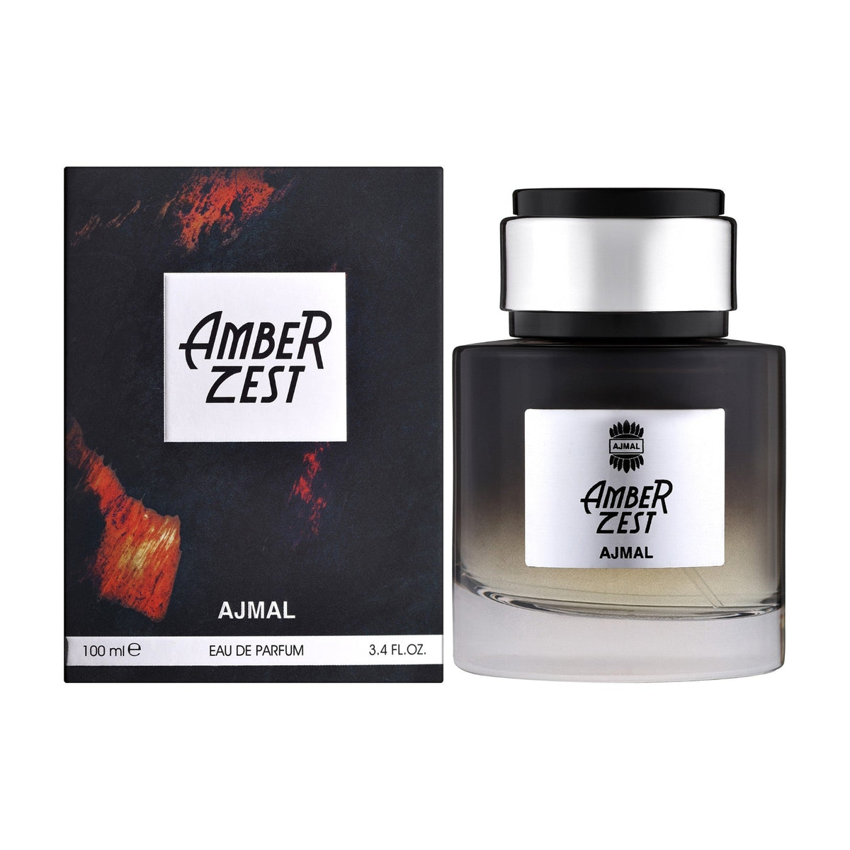 Ajmal Amber Zest — Eau de Parfum 100 ml — flacon et boîte