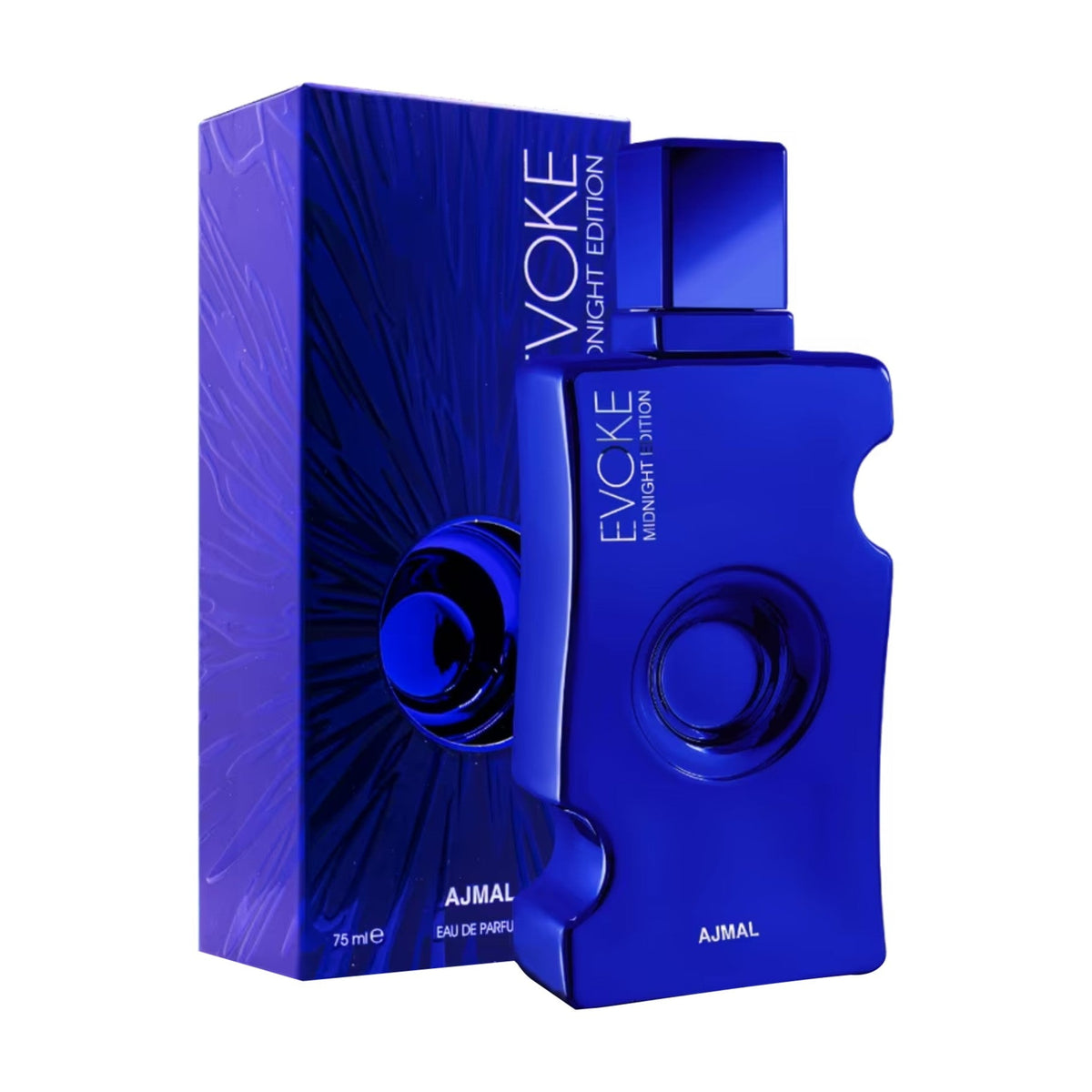 Ajmal Evoke Midnight Edition — Eau de Parfum 75 ml — flacon et boîte