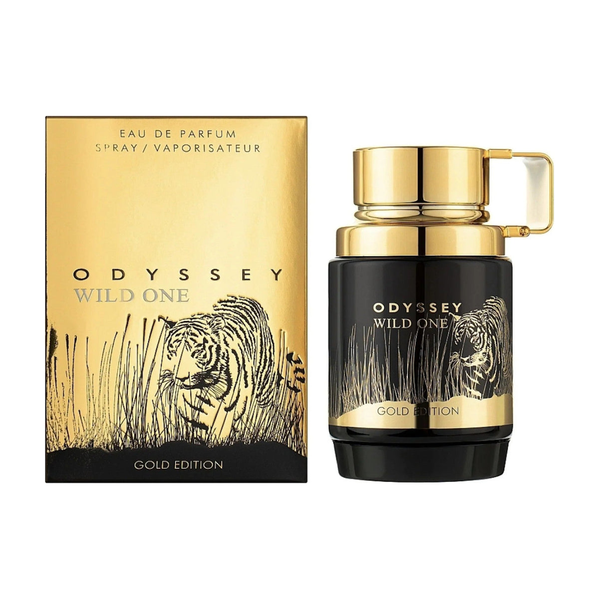 Armaf Odyssey Wild One Gold Edition, flacon et boite