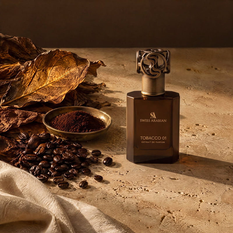 Swiss Arabian Tobacco 01, mise en scène tabac et café