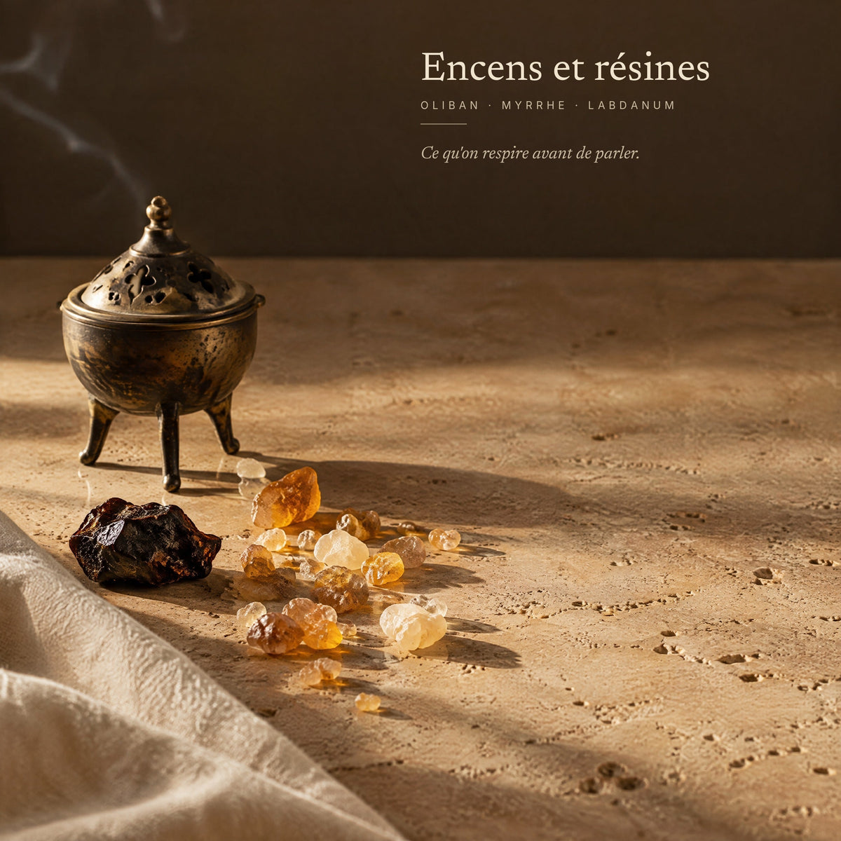 Encens et résines — oliban, myrrhe, labdanum