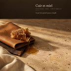 Cuir et miel — cuir fauve, miel, cire d'abeille